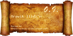 Oravik Ilián névjegykártya